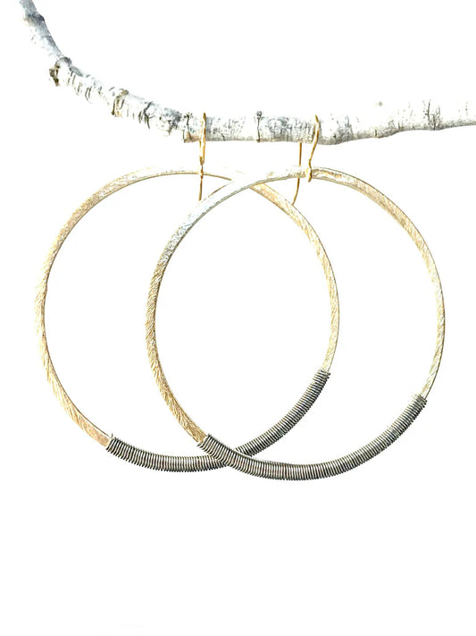 Wrap gold/silver hoops