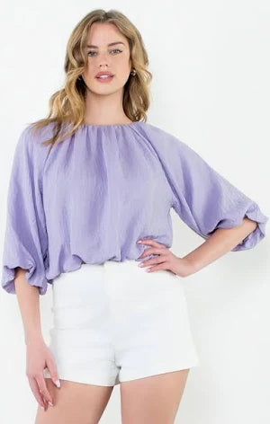 Puff Sleeve Flowy Blouse