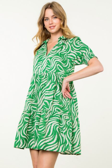 Short sleeve print dress